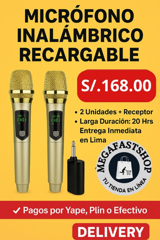 Micrófono Profesional inalámbrico Recargable